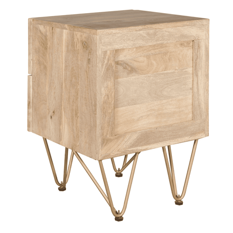 Light Gold 2 Drawer Side Table