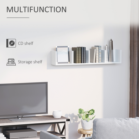 Multi-Media Wooden Shelf-White Home
