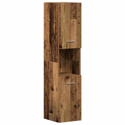 Bathroom Furniture Set with Shelf 4 pcs Brown Engineered Wood