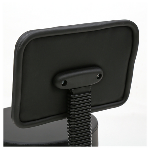 Round Shape Plastic Adjustable Salon Stool with Back Black