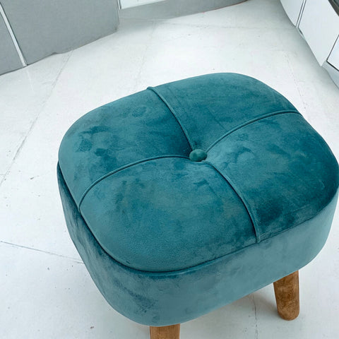 BLUE WOODEN STOOL