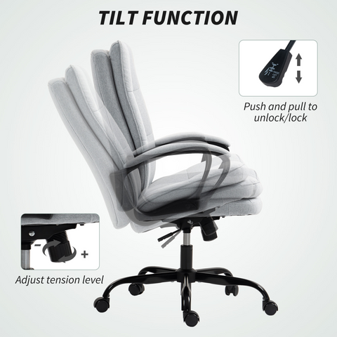 Fabric Office Chair, Computer Desk Chair for Home, Light Grey