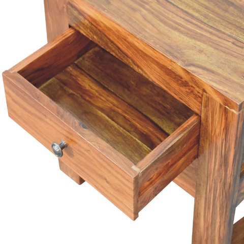 Artisan Furniture Solid Wood U-Square Honey Bedside, Brown, 2 Drawers
