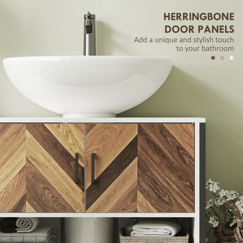 Bathroom Under Sink Cabinet for Basin with or without Pedestal Cream