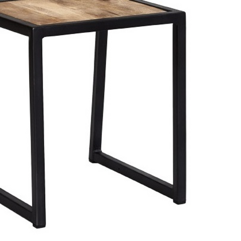 Cosmo Industrial Metal & Wood Dining Chair (Set of 2)