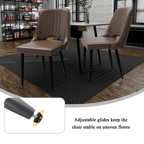 Dining Chairs with Cut-Out Backrest, Modern Kitchen Chair, Scandinavian Faux Leather Chair with High Back for Living Room Kitchen