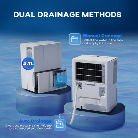 30L Dehumidifier with Filter, Auto Defrost, for Home Laundry Drying