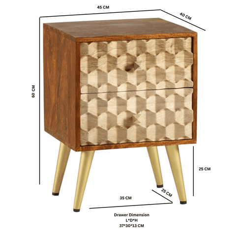 Edison 2 Drawer Side Table