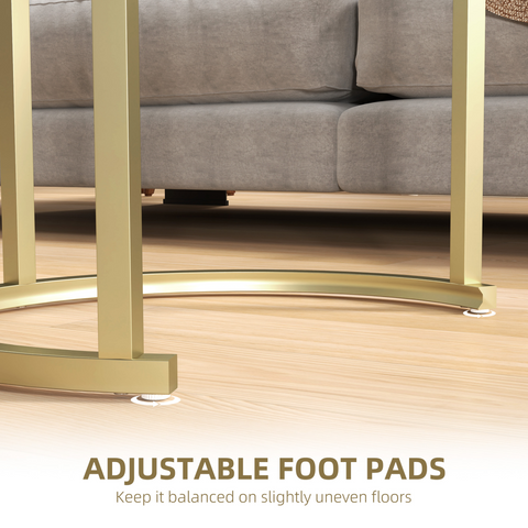 Elegant Marble-Effect Side Table Set - Versatile Accent Tables