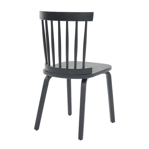 Windsor Dining Chairs Set of 2,Wood Farmhouse Spindle Back, Widen Seat, Mid-Century Modern French Country Style, for Living Room Restaurant, Black