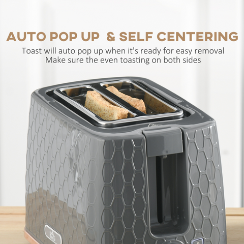 Kettle and Toaster Set 1.7L Fast Boil Kettle & 2 Slice Toaster Set Grey