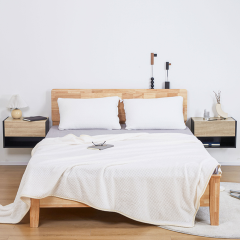 Modern Bedside Table Set of 2 with Drawer and Shelf