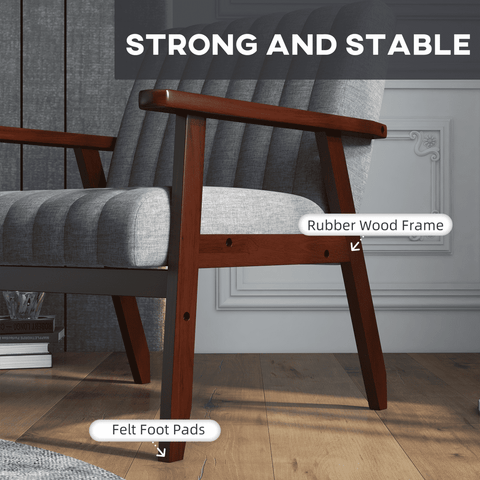 Modern Accent Chair Upholstered Armchair for Bedroom Living Room Grey
