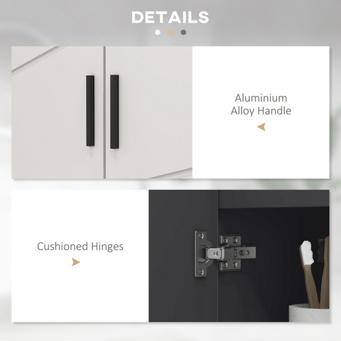 kleankin Bathroom Vanity Unit, Under Sink Cabinet with Shelf, Light Grey