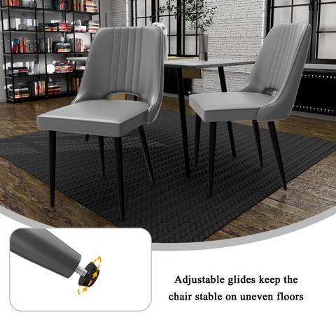 Dining Chairs with Cut-Out Backrest, Modern Kitchen Chair, Scandinavian Faux Leather Chair with High Back for Living Room Kitchen