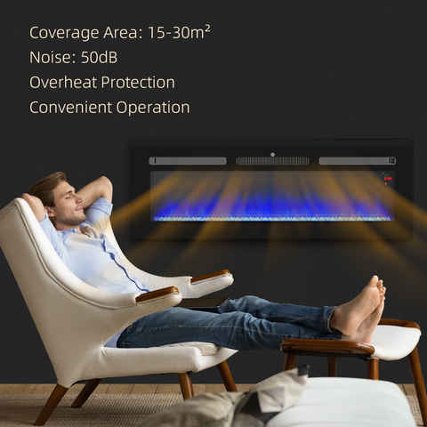 Wall Mounted Electric Fire Black