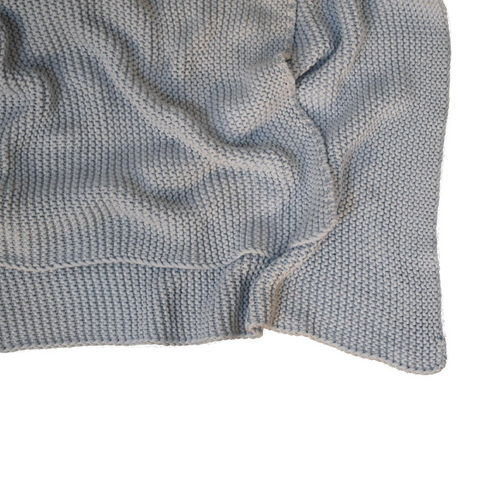 Artisan Furniture Double Blue Knit Throw, Light Blue