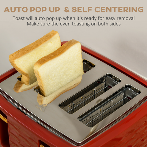 Kettle and Toaster Set 1.7L Rapid Boil Kettle & 4 Slice Toaster Red