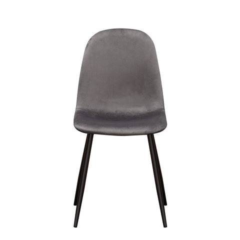 GREY FABRIC CHAIR BLACK METAL LEGS