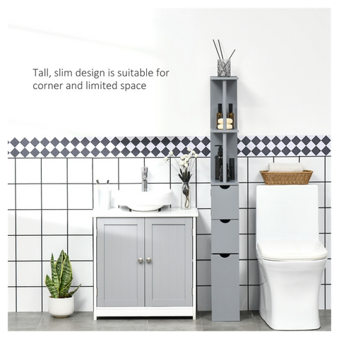 Bathroom Storage Cabinet-Grey