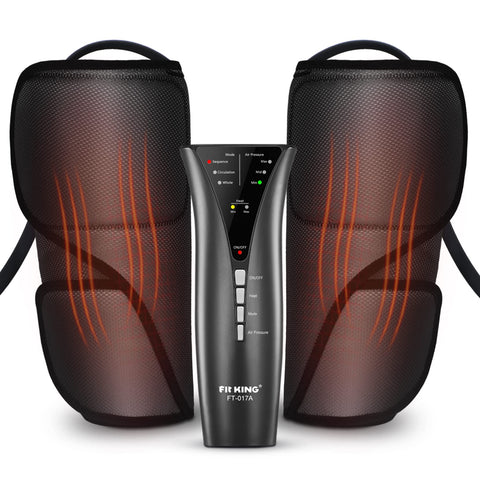FIT KING Leg Massager for Circulation Calf Massager with Heat 3 Modes 3 Intensities Helpful for Pain Relief RLS Edema and Muscles Relaxation - Great Gift for Wife Parents Friends - FSA HSA Eligible