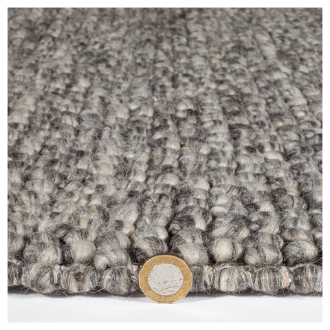Delilah Wool Pebble 120x170cm Mottled Grey Rug