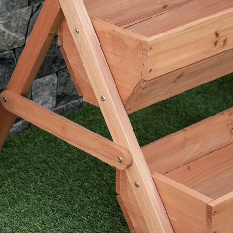 Outsunny - Garden Bed Wooden Elevated Planter Box Kit, Brown