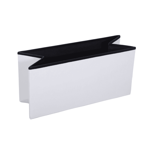 Folding Faux Leather Storage Cube Ottoman Bench Seat PU Cream White