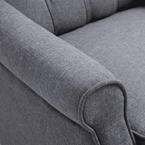 Recliner Armchair for Living Room Fabric Reclining Chair w/ Footrest Light Grey