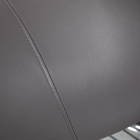 PU Leather Saddle Stool with Moulded Padded Seat Adjustable Height Grey