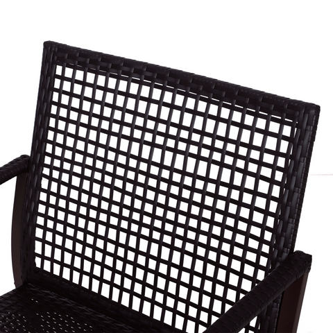 3 PCS Rocking Chair Bistro Set-Brown/Cream White