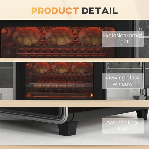 Air Fryer Oven 20L Mini Oven Countertop Convection Oven 1400W Black