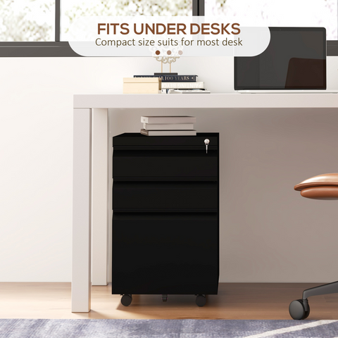 Vinsetto Steel File Cabinet with Lock and Hanging Bar for Letter A4 Legal Size