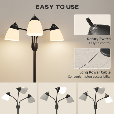 Arc Tree Floor Lamp with 3000K/4500K/6500K Colour Temperatures Black
