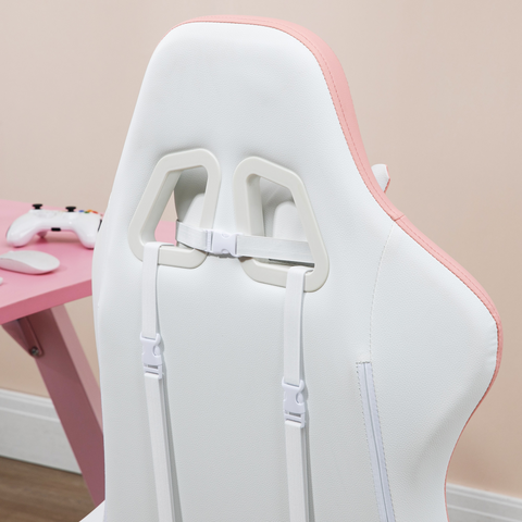 Racing Style Gaming Chair with Reclining Function Footrest, Pink