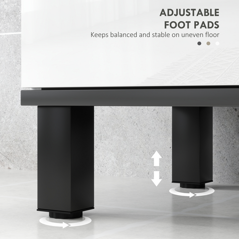 Bathroom Under Sink Cabinet with Adjustable Shelf High Gloss White