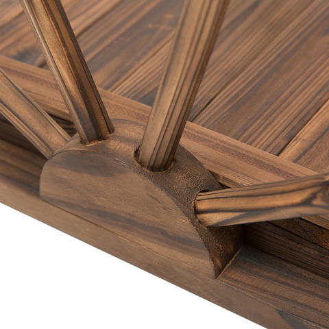 Fir Wood Outdoor Garden Decor Walkway Bridge Brown