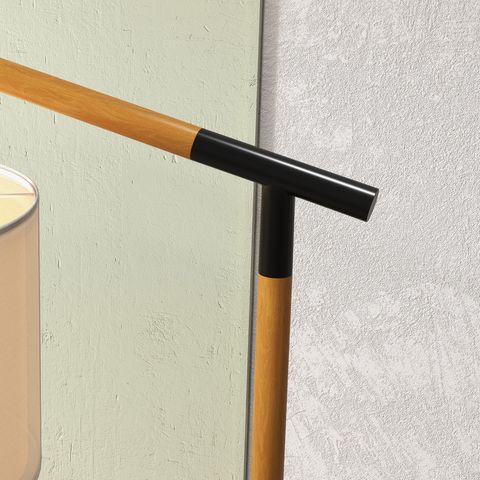 Floor Lamp with 350° Rotating Lampshade, LED Bulb Included, Brown