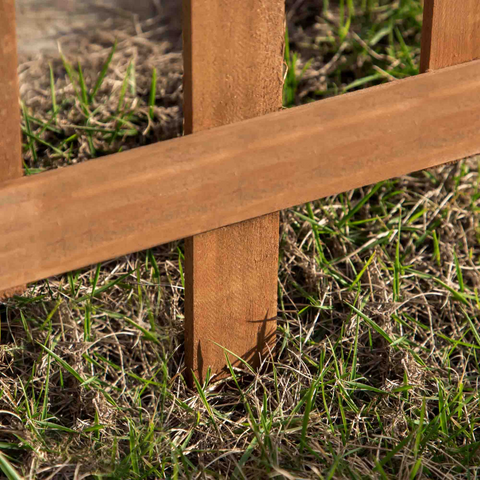 12-Pack Wooden Border Fences - Garden Fixed Picket Fence Set