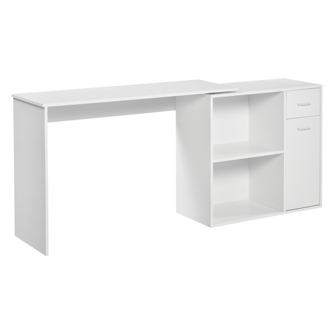Computer Desk, L-Shaped, 360� Rotating-White