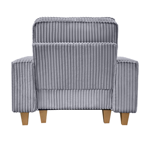 Deep Seat Corduroy Armchair with Brushed Stainless Steel Cup Holder and Decorative Pillow, Cozy Accent Chair for Living Room