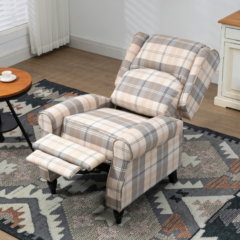 Recliner Chair for Living Room Wingback Chair with Padded Armrest Khaki