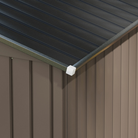 Garden Shed Storage Unit w/Locking Door Floor Foundation Vent Brown