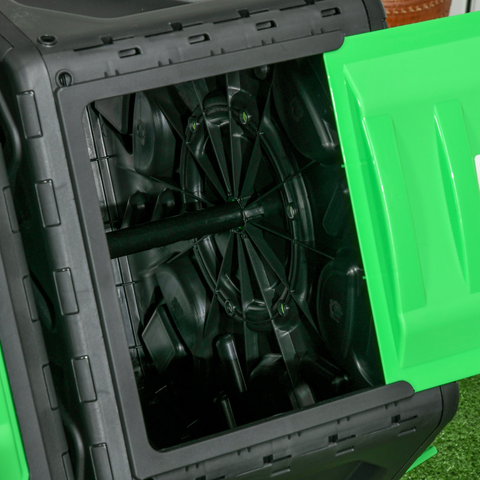 Outsunny 130L Compost Bin Dual Chamber Rotating Composter w/ Ventilation Holes