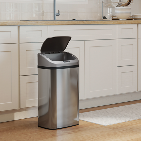 48L Sensor Bin, Stainless Steel Kitchen Bin with Automatic Close