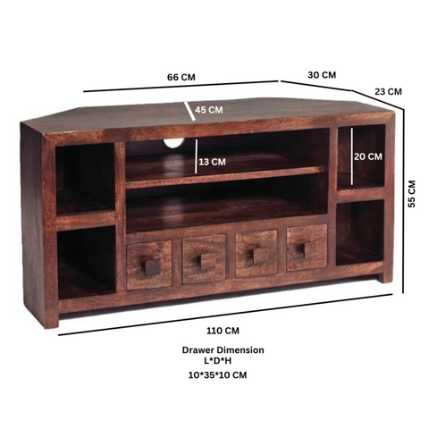 Toko Dark Mango Corner Tv Unit