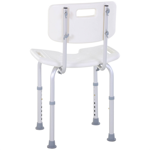 Adjustable Aluminum Shower Bath Stool Spa Chair Non-Slip Feet, Handle