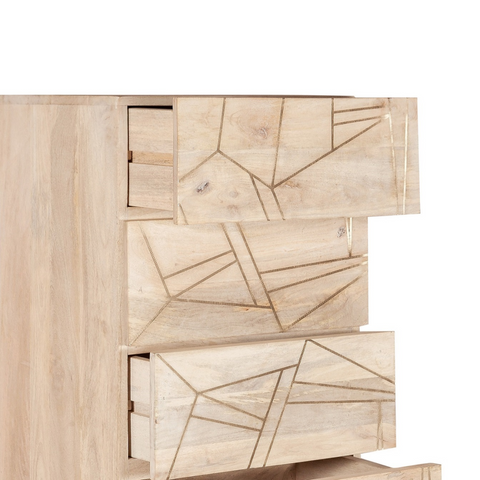 Light Gold Tall Chest Of Drawers