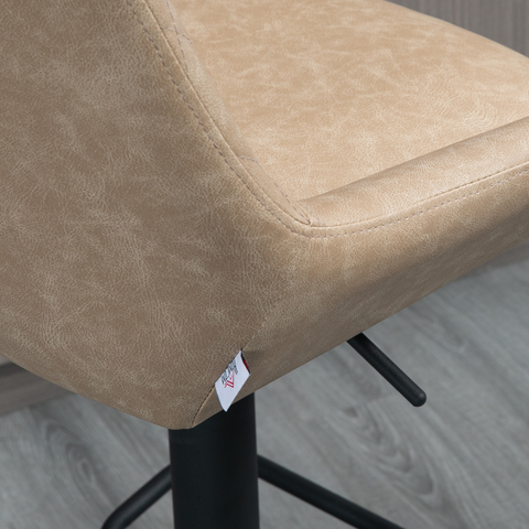 Bar Stools Set of 2, Adjustable Bar Chairs 360° Swivel for Kitchen Khaki