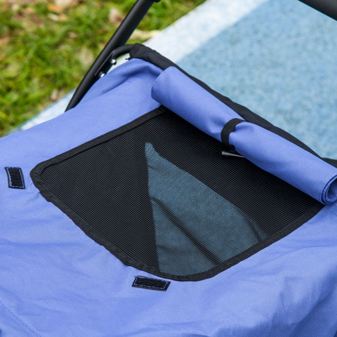 PawHut Foldable Pet Stroller with Cushion, for M, L Dogs - Blue